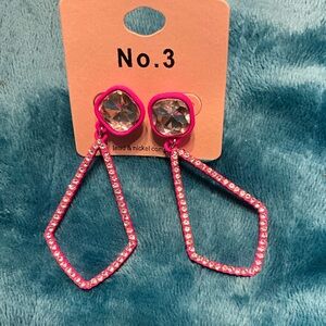 Elegant Pink Geometric Earrings NEW Chic Pink Geometric Earrings large